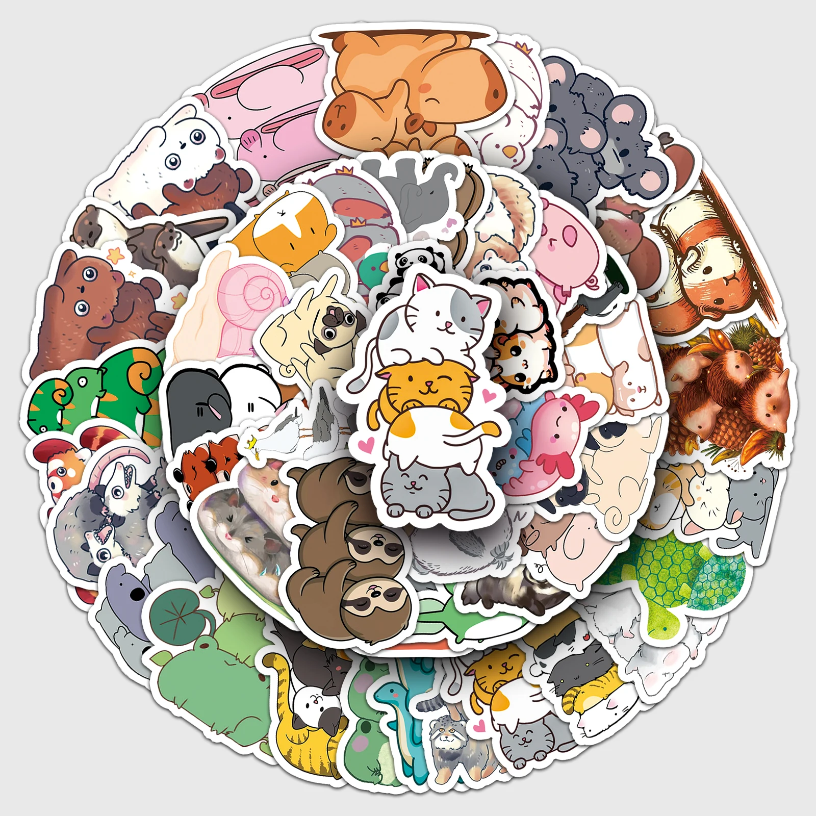 

50pc Animal Stacking Serie Cartoon Cute Graffiti Stickers Suitcase Laptop Guitar Skateboard Personalized Decoration Stickers