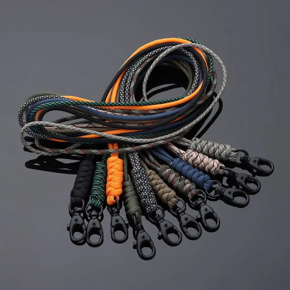 Paracord Keychain Lanyard Rotatable Buckle High Strength Parachute Cord Self-Defense Emergency Survival Backpack Key Ring Neck