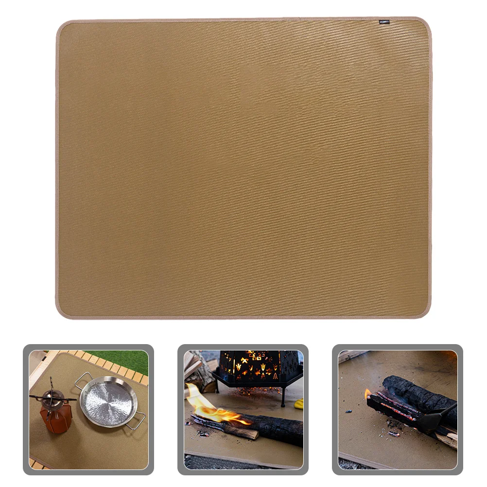 1 مجموعة بطانية مقاومة للحريق سيليكون الألياف الزجاجية مقاومة للحرارة للتخييم في الهواء الطلق الموقد حفرة مع حقيبة التخزين حفرة النار موقد حصيرة #6