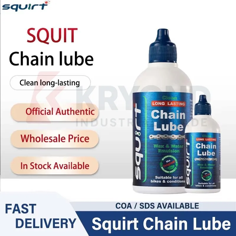 Squirt Chain Lube Wax Based Bicycle Chain Lubricant Long Lasting Clean Formula with Dust Resistance for Road MTB Cycling 120ML