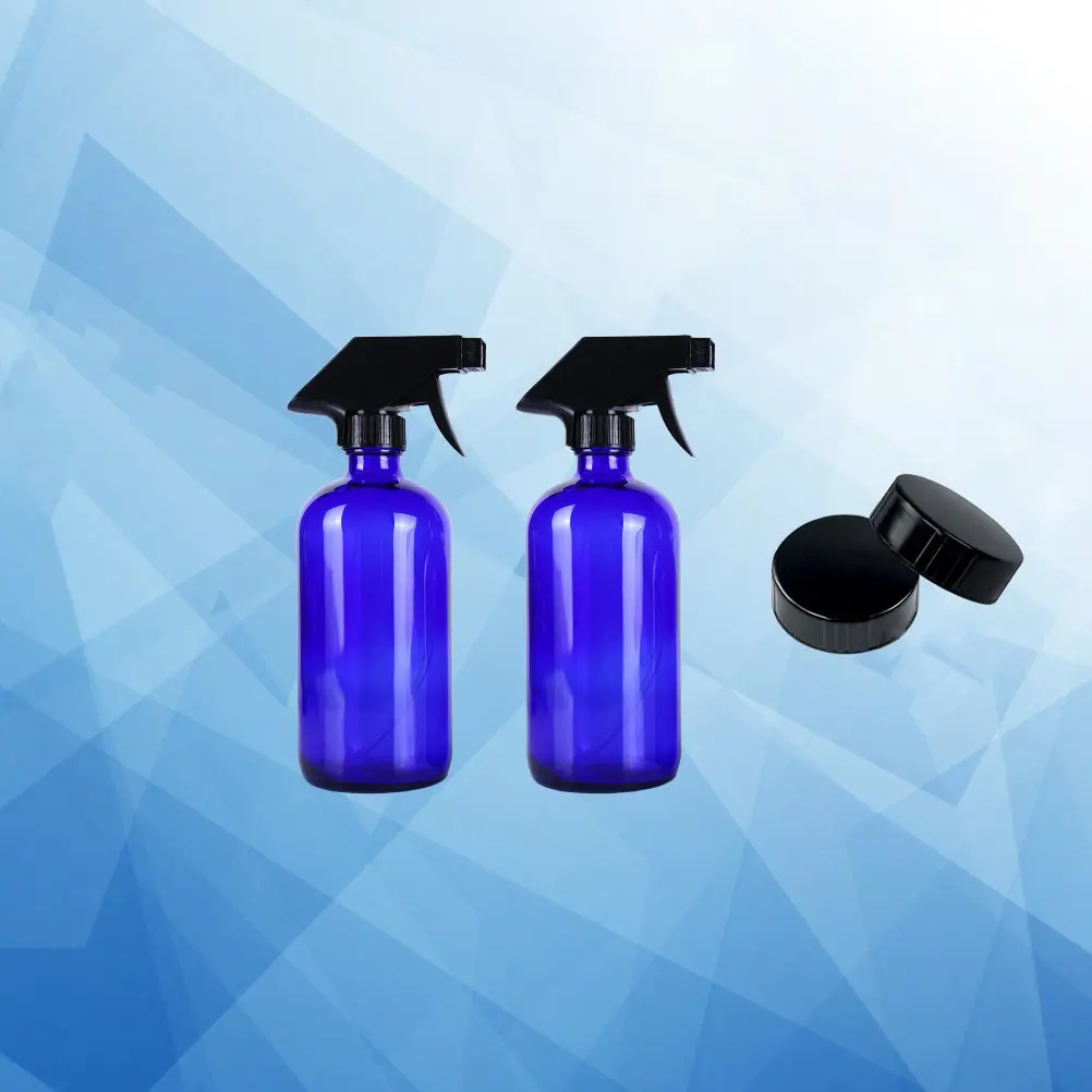 1Set Spray Bottles 500Ml Glass Refillable Portable Subpackaging Bottle for Travel Skincare Perfume Mist Sprayer Container Blue