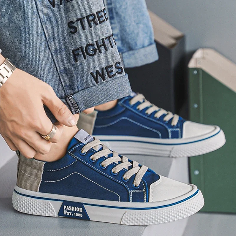 

Классическая мужская парусиновая обувь, уличная модная обувь для скейтборда для мужчин, удобные нескользящие повседневные кроссовки, дышащая мужская прогулочная обувь