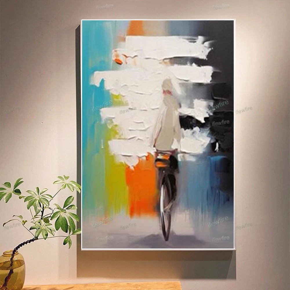 

Pop Hand Painted Abstract Colorful Texture Wall Art Pictures Modern Landscape Oil Painting on Canvas Paintings Decor Living Room