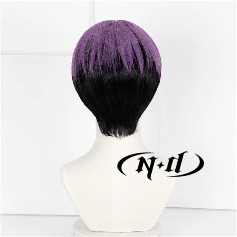 ND Soshiro Hoshina Cosplay Wig Anime Kaiju No. 8 Cosplay Dark Violet Short Hair for Halloween Costume Heat Resistant Synthetic