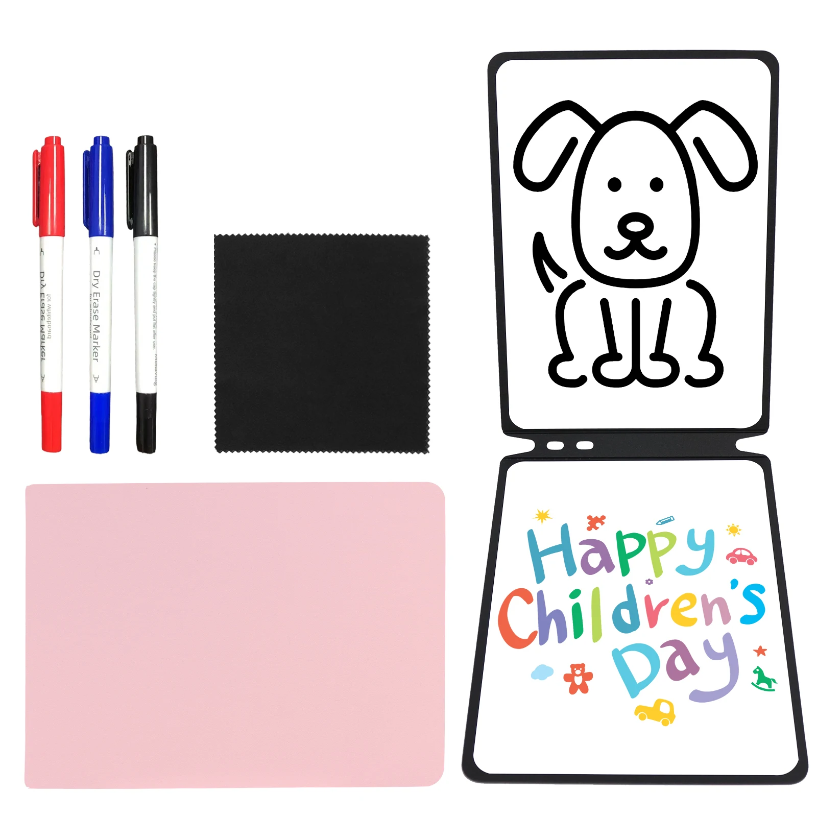 Reusable Whiteboard Notebook Set With Whiteboard Pen Erasing Cloth PET Panel Memo Pad Weekly Planner Portable Stylish Office