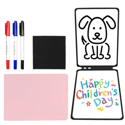 Conjunto de caderno de quadro branco reutilizável com caneta de quadro branco apagar pano pet painel bloco de notas planejador semanal portátil elegante escritório