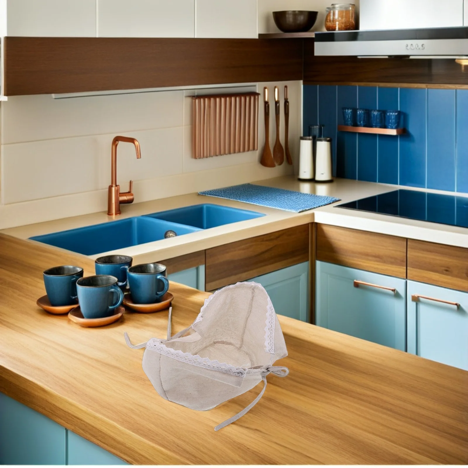 

4Pcs Washable Picnic Basket Liners Fabric Reusable Fitted Replacement for Wicker Rattan Wire Storage Liners Cloth Basket Liner