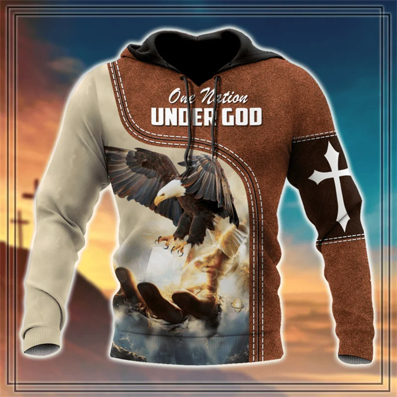 3D Printing Christian Jesus Hoodies Jesus Bless Us Faith Above Fear Hooded Sweatshirts Kid Fashion Streetwear Clothing Pullovers