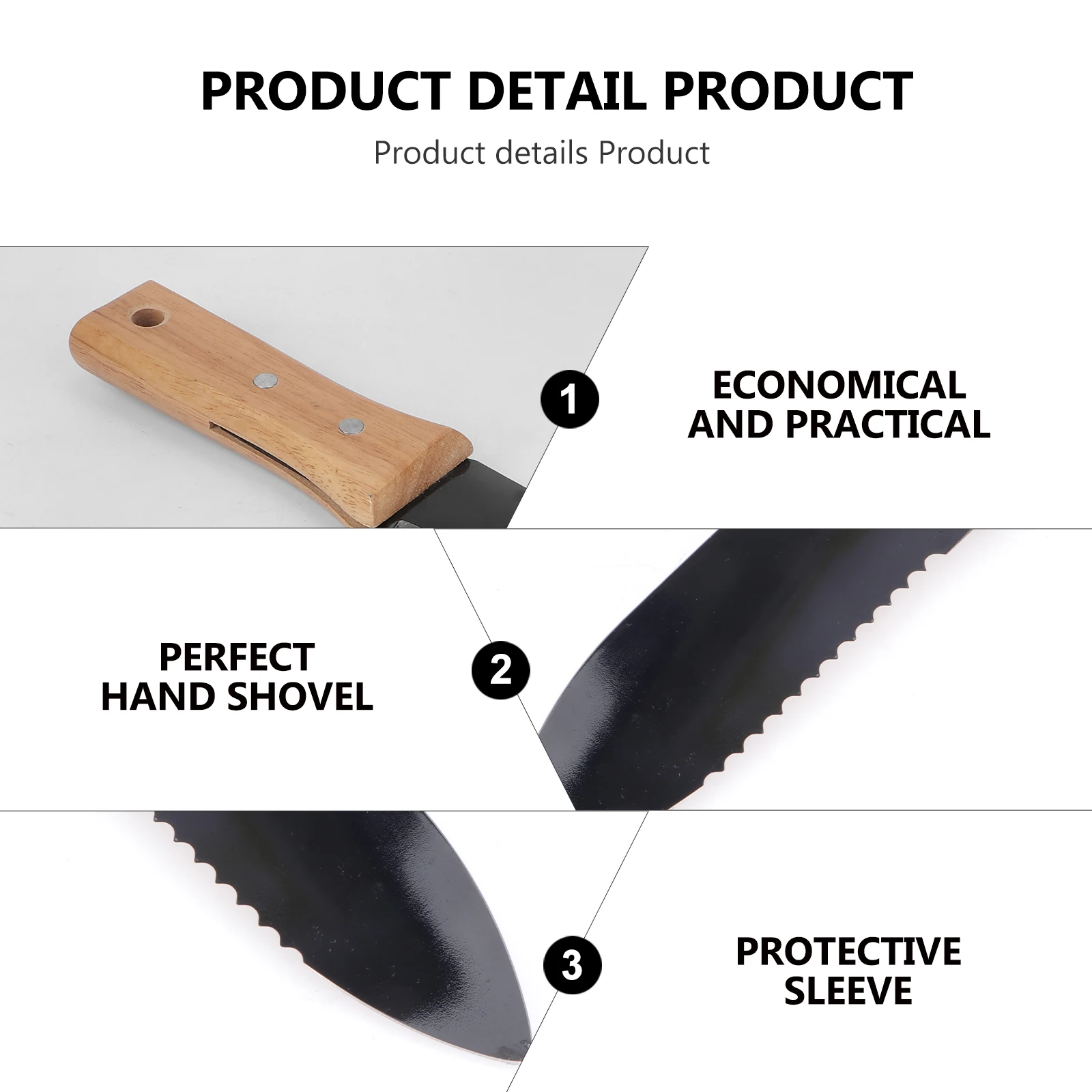 

Gardening Shovel Knife Digger Planting Tool Excavator Anti-rust Black Stainless Steel Wood Handle