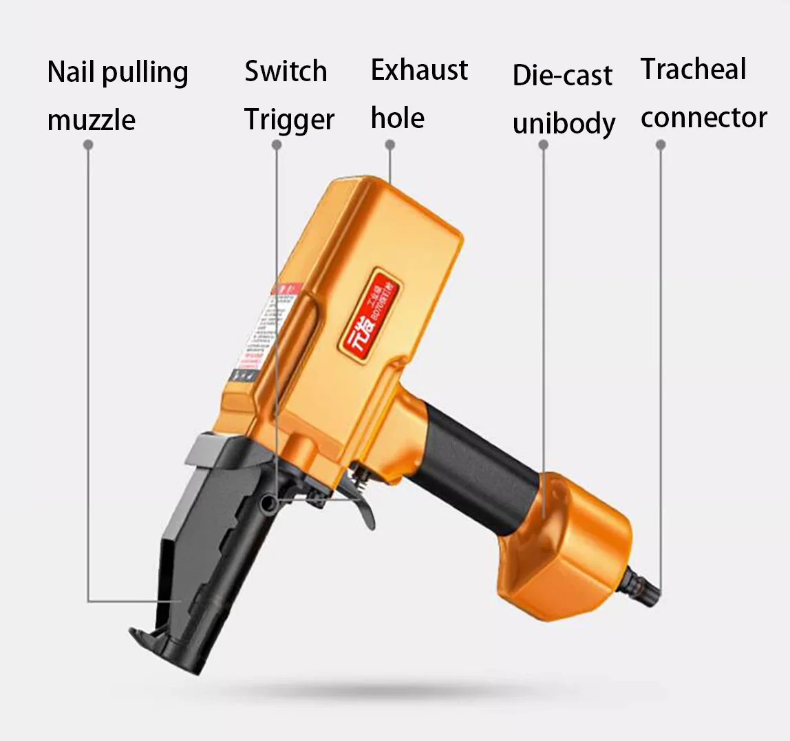 BD70 Pneumatic Nail Puller Woodworking Nail Removal Gun Recycling Template Wood Old Board Scrap Nail Pulling Nail Picking Gun