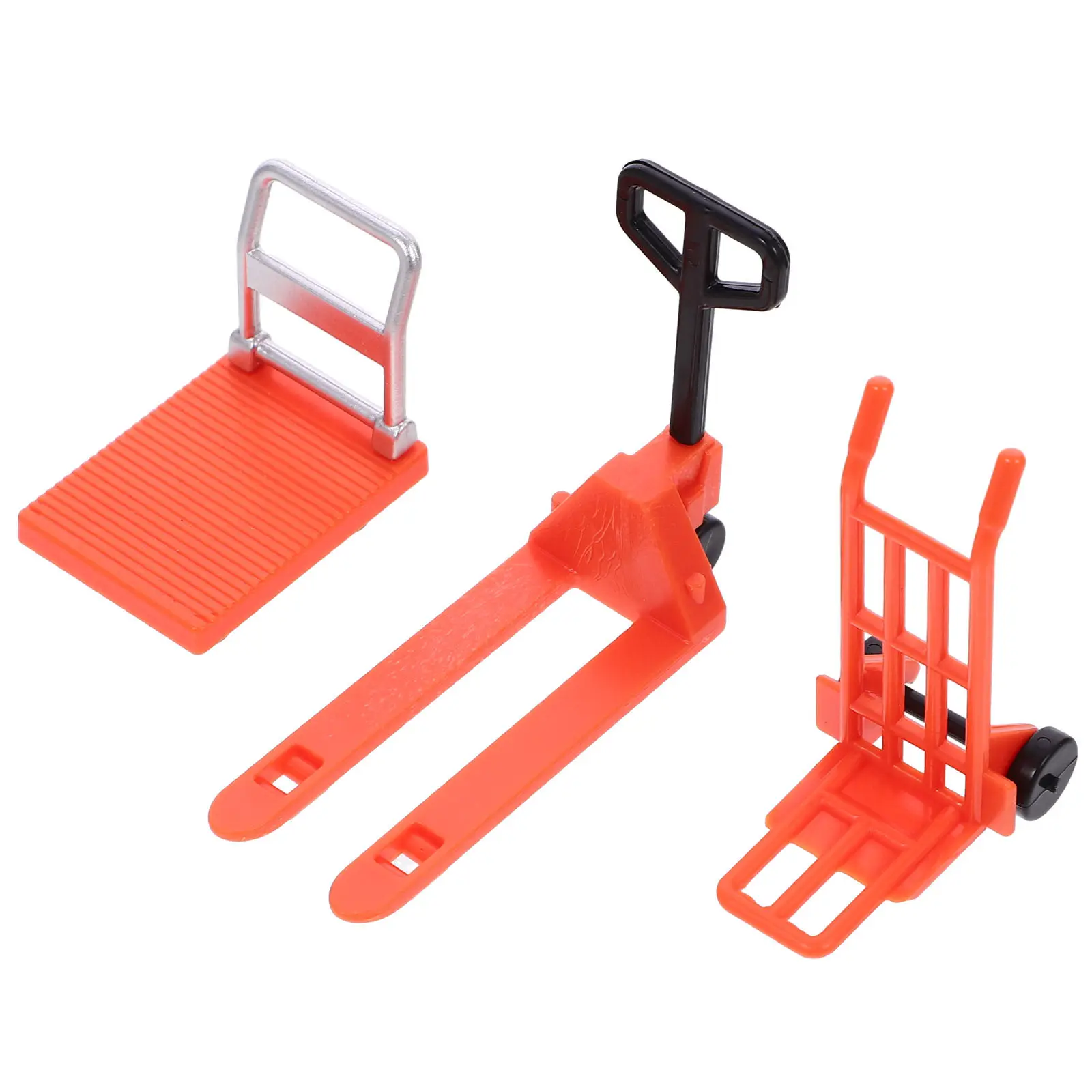 

1Set Mini Construction Moving Tools Set Miniature Forklift Platform Cart Hand Trolley Safe Plastic Preschool Educational Vehicle