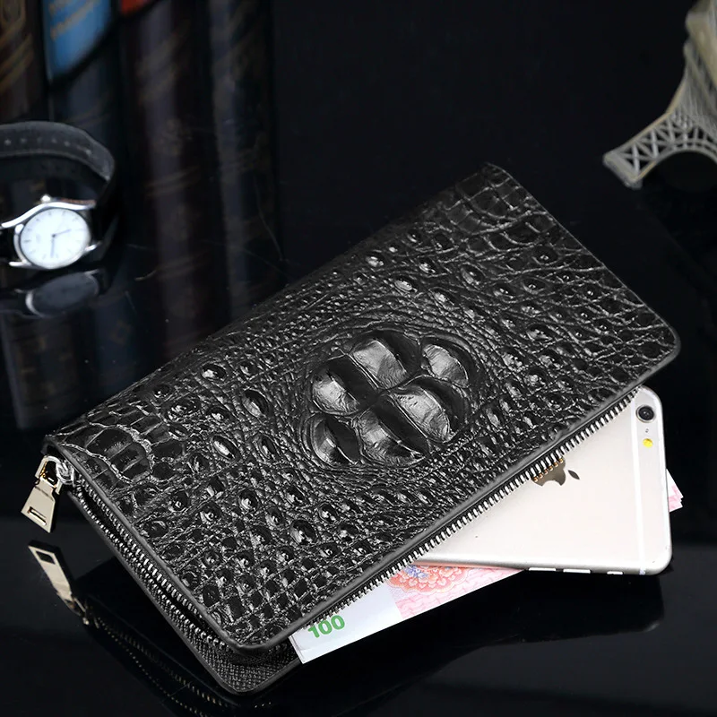 wallet for men card holder with money clip  Genuine Leather Men Wallet Men Purse Leather long Card Money bag