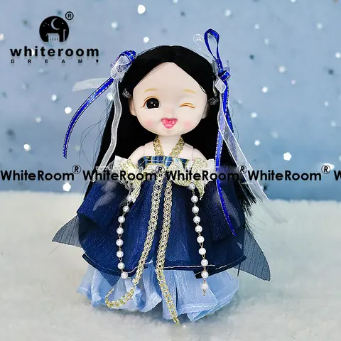 Minidockor Flicka Present till flickor Gör-det-själv-leksaker Ny BJD 16CM docka för flickor 13 rörliga leder Sött ansikte och blå ögon med kläder och skor 8 best sales gör din egen docka - №2