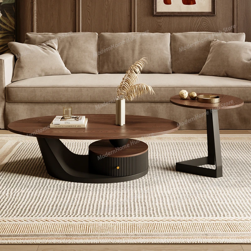 

Vintage Unique Coffee Table Hidden Storage Midcentury European Trendy Coffee Table Living Room Wabi Sabi Table Basse Furniture