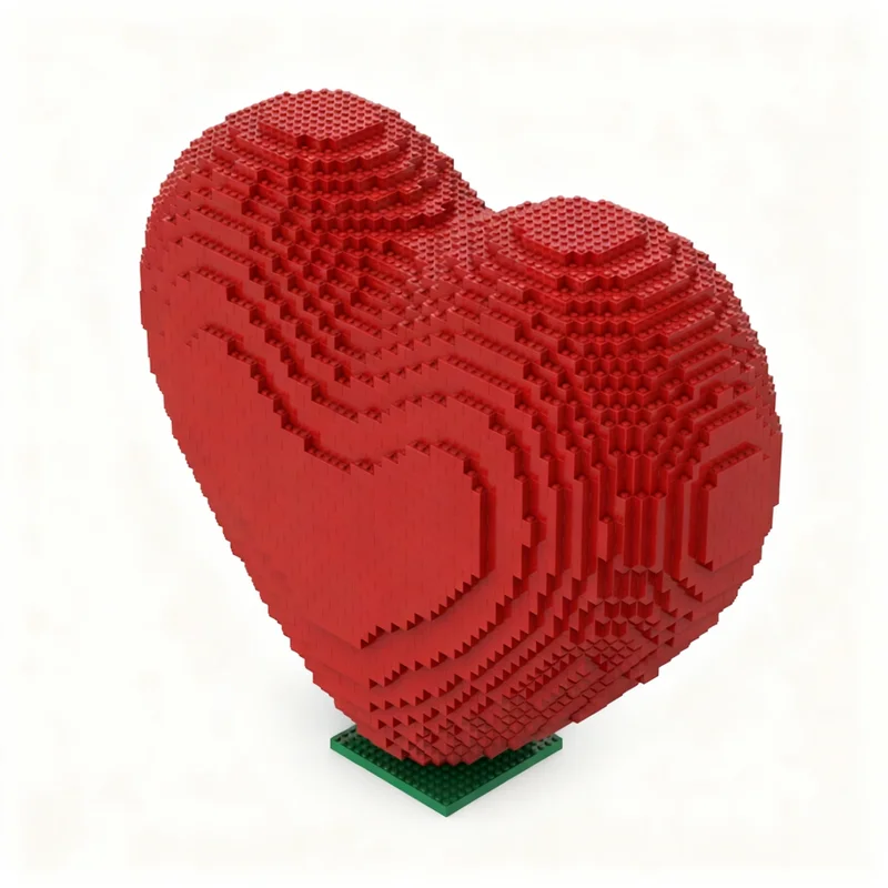 3739pcs MOC Seasonal Valentine Heart Model Building Blocks Architecture Toy Christmas Gifts Idea Kids Birthday Brick Creative