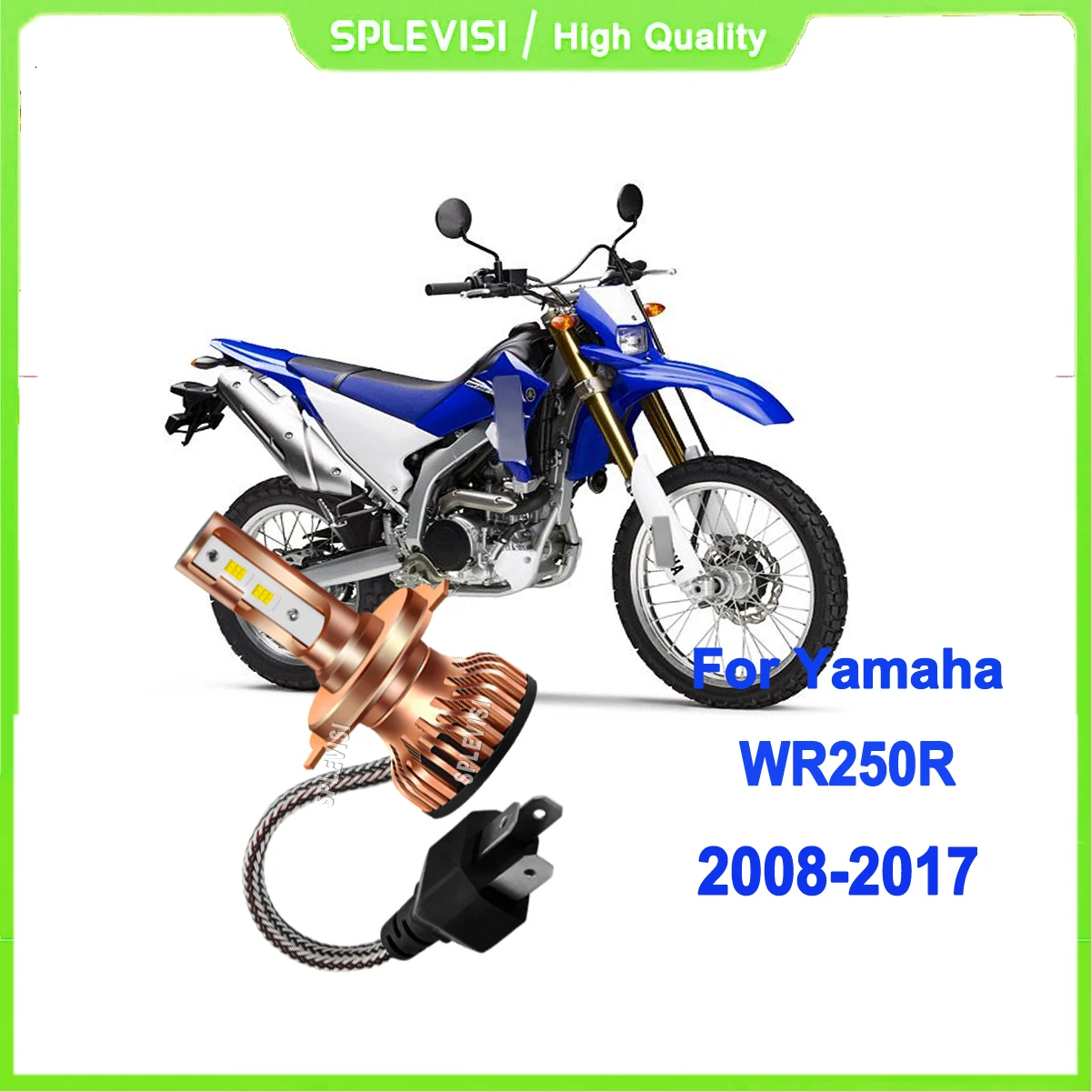 

LED H4 Motorcycle Bulb High/Low Beam- exact OE pattern match For Yamaha WR250R 2008 2009 2010 2011 2012 2013 2014 2015 2016 2017