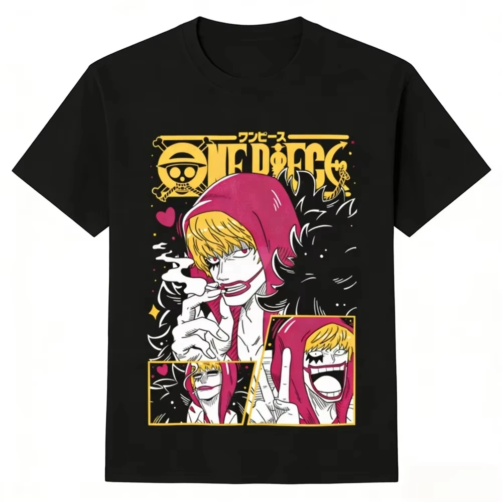 2026 One Piece Donquixote Rosinante Unisex T-Shirt Sommer Neu Beliebtes Anime-Print Lässiges Kurzarm-Oberteil für Eltern