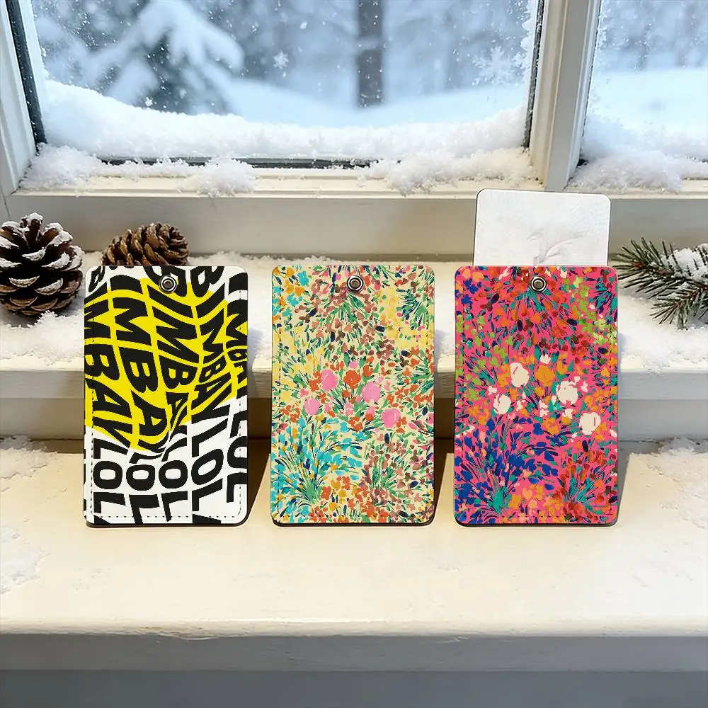 Fashion B-bimbas Y L-lolas   PU Soft Leather Rectangular Key Card  Protection Cover Youth Faion Accory Card Holder