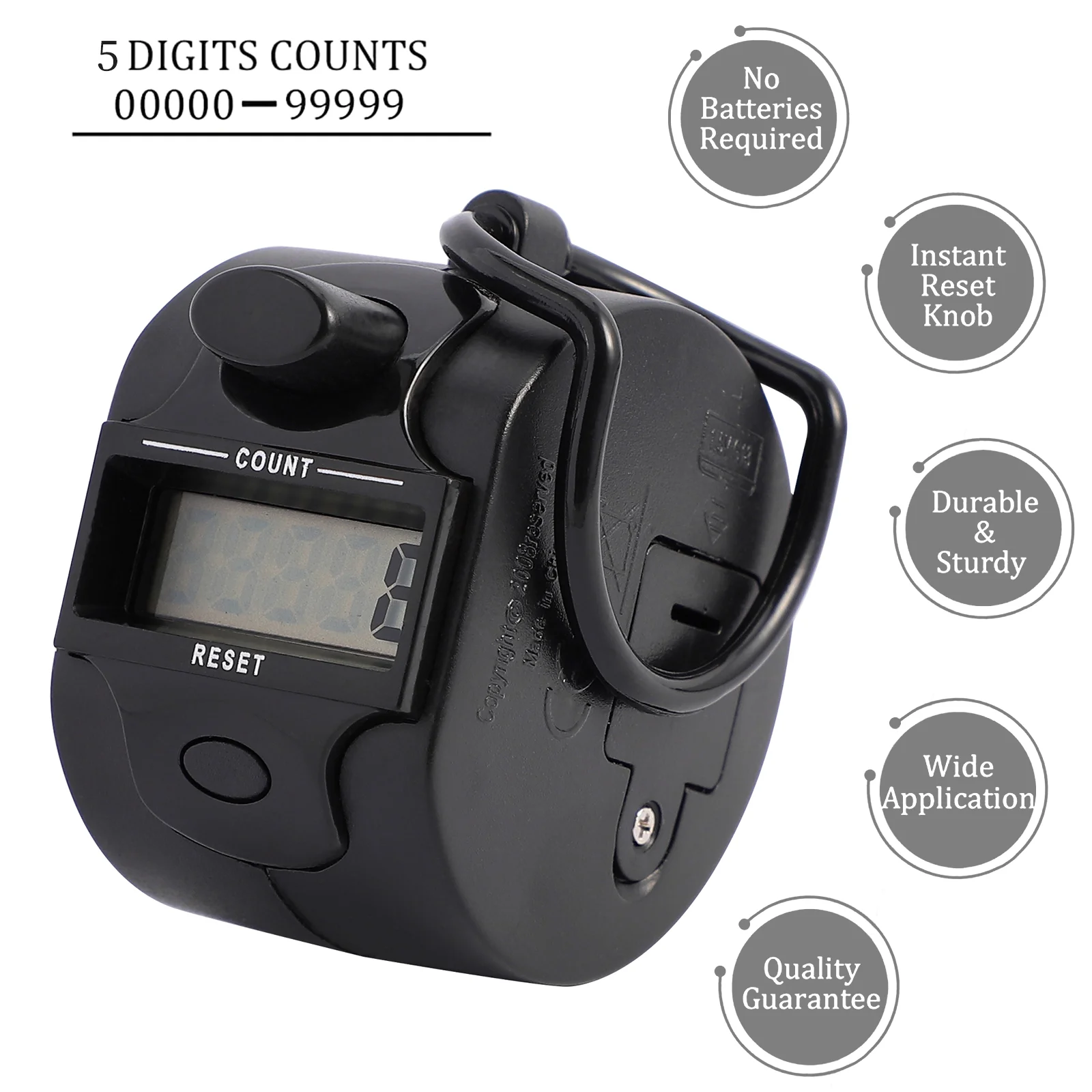 Practical Electronic Tally Counters Manual Digital Counter with Finger Ring for Efficient Counting and Easy Operation