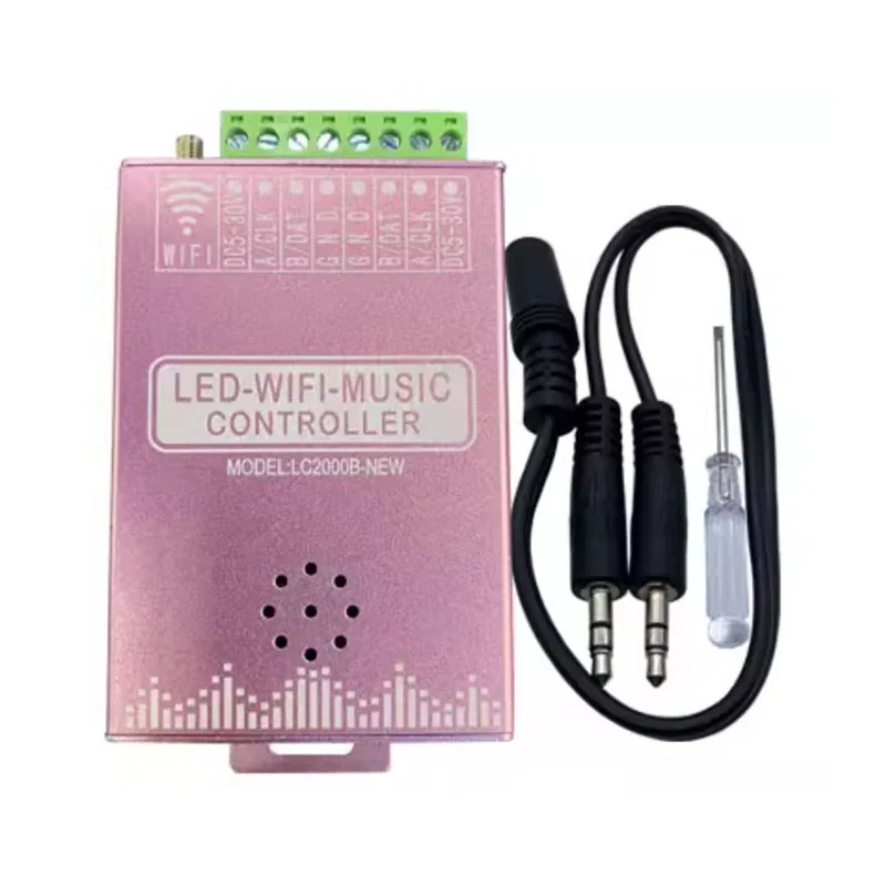 LC2000B Music Sync WiFi RGB Controller, Smart APP Control with Spectrum & Memory, DC5-30V for Colorful LED Strip Lights