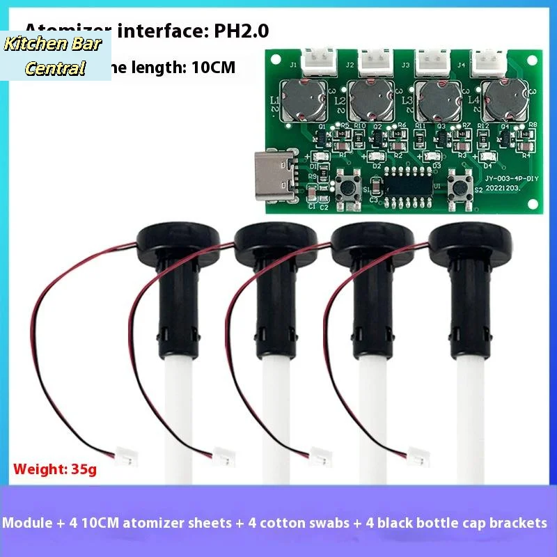 【1Set Four Spray Humidifier Type-C USB Mini Humidifier DIY Kits Mist Maker And Driver Circuit Board Atomizer Sheet With Stand】