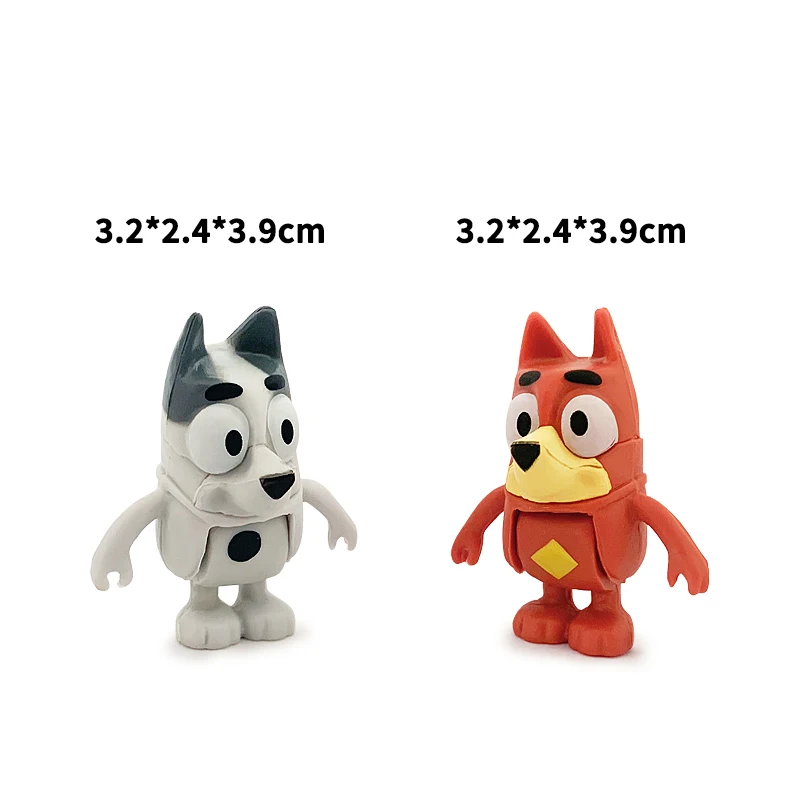 8-10 sztuk/zestaw Bluey Bingo rodzina rysunek Cartoon Anime Bluey cały PVC Model akcji figurka wisiorek zabawki dla dzieci prezenty