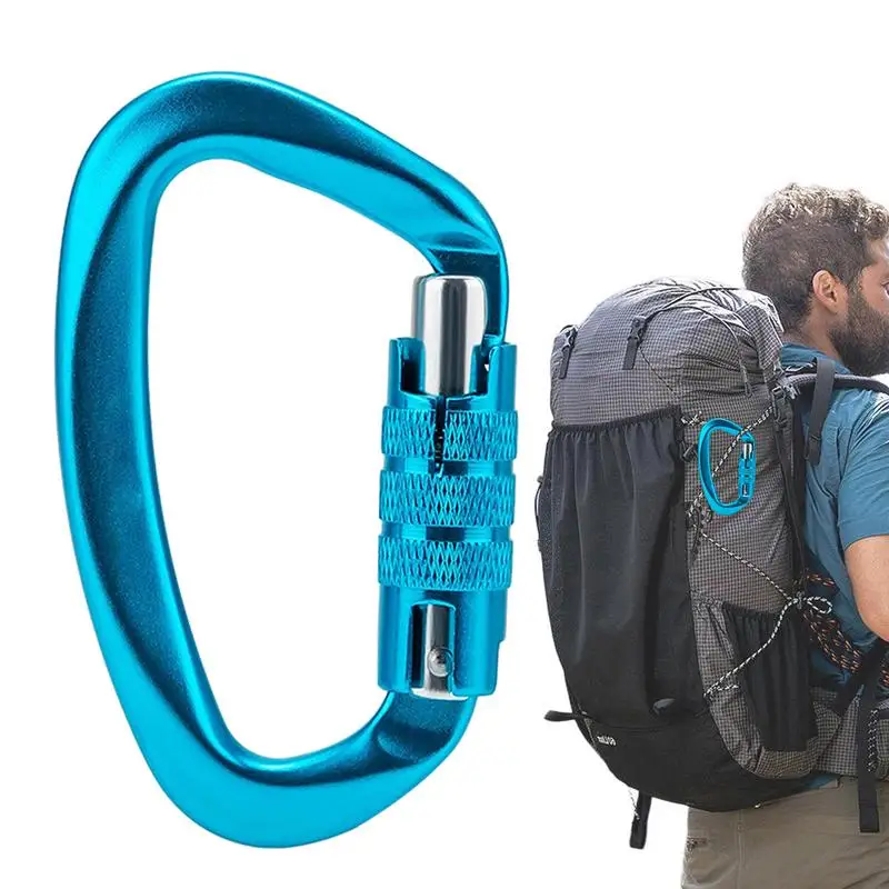 Climbing Carabiner Caribinier Keychains D Shaped Buckle Snap Clips Auto Locking Lightweight Carabiners Hiking Clips