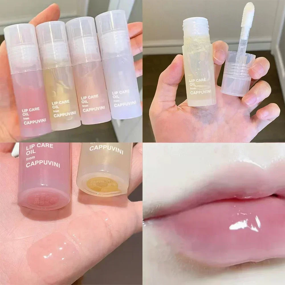 Moisturizing Lip Gloss Lip Balm Nourishing Anti-wrinkle Anti-cracking Unisex Lip Oil White Peach Sleep Lips Care Big Brush Head