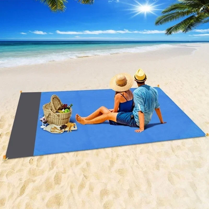 

200x210cm Waterproof Beach Mat Sand Free Blanket Sun Bath Beach Mat Outdoor Folding Cover Bedding Pocket Picnic Camping Chair