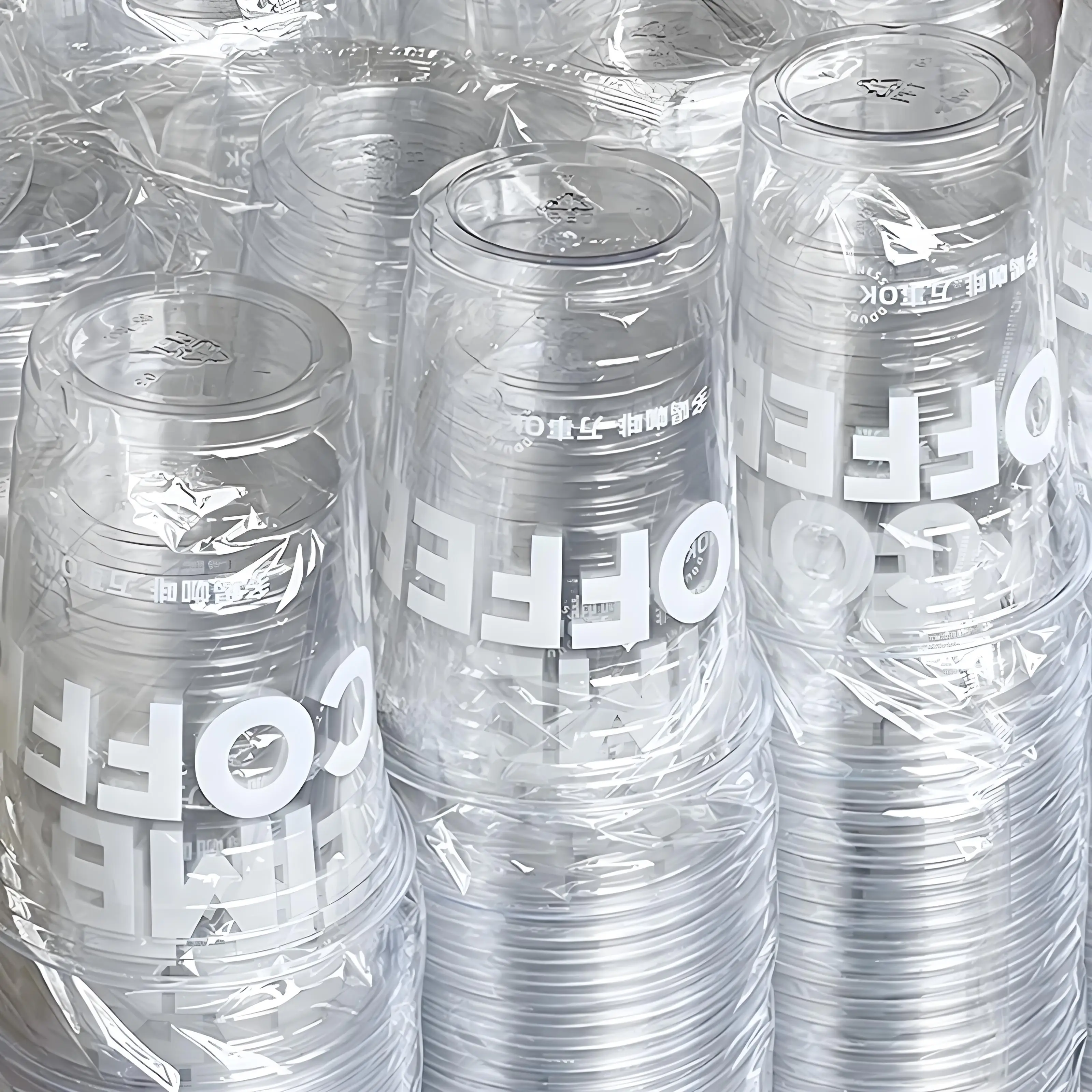 1000pcs Transparent Plastic Cups 360ml 400ml 500ml Customizable Printed Disposable Cups for Coffee Juice Beverages Ice Cubes