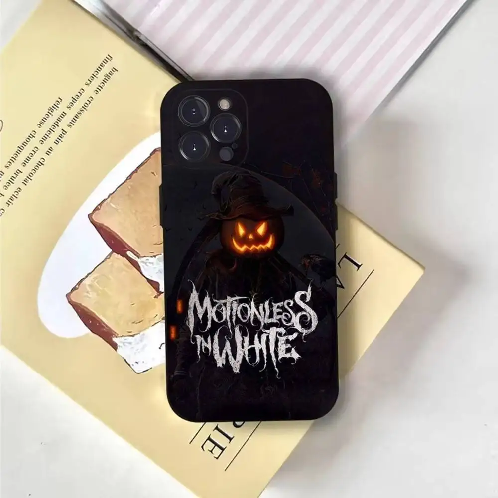 M-Motionless In Whites Phone Case For iPhone 17,16,15,14,13,12,Pro,Max,Plus,E,SE4,Air,Mini Black Soft Cover