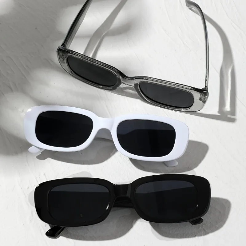 3 Pairs of Oval Shaped Small Frame Glasses Lightweight Plastic Frame Transparent Lenses Black and White Optional Unisex