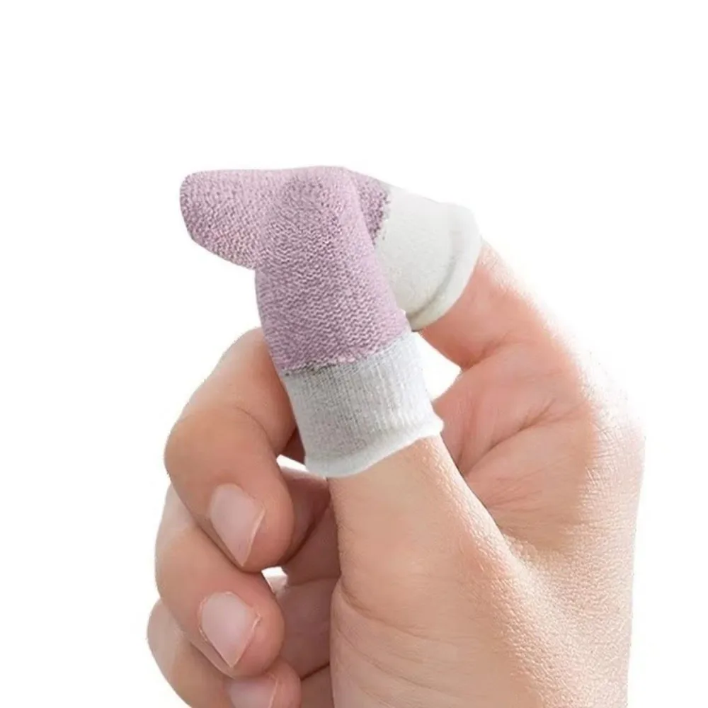 Dualcolor Touchscreen Finger Covers Anti Slip Breathable Thumb Gloves Sweatproof Polyester Gaming Finger Sleeves