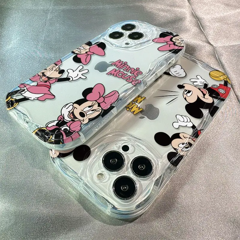 Cartoon Dance Mickey Minnie 3D Wave Case For Xiaomi Mi 14 12 12T 11 Lite Poco M6 X6 X5 X4 F4 X3 M3 Pro 4G 5G Soft Silicone Cover