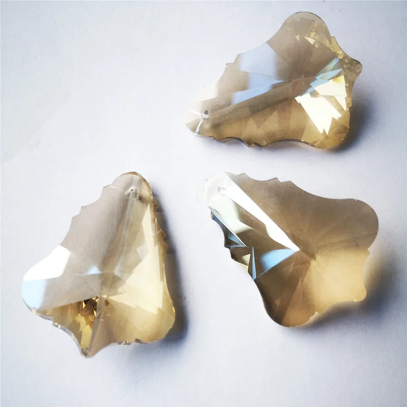 Top Quality 10pcs 50mm Cognac Crystal Faceted Pendant Chandelier Part Glass Ornaments (Free Ring) Christmas Tree Home Decoration