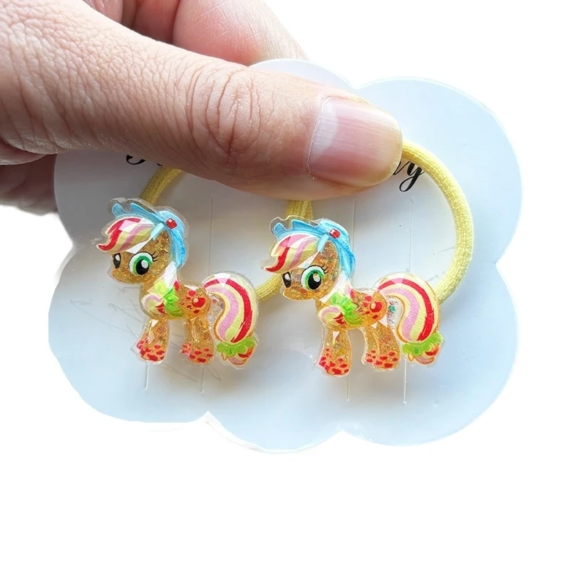 2PCS New Unicorn Girls Elastic Hair Bands Cute Kids Princess Hair Accessories Children Hair Ties Baby Headwear