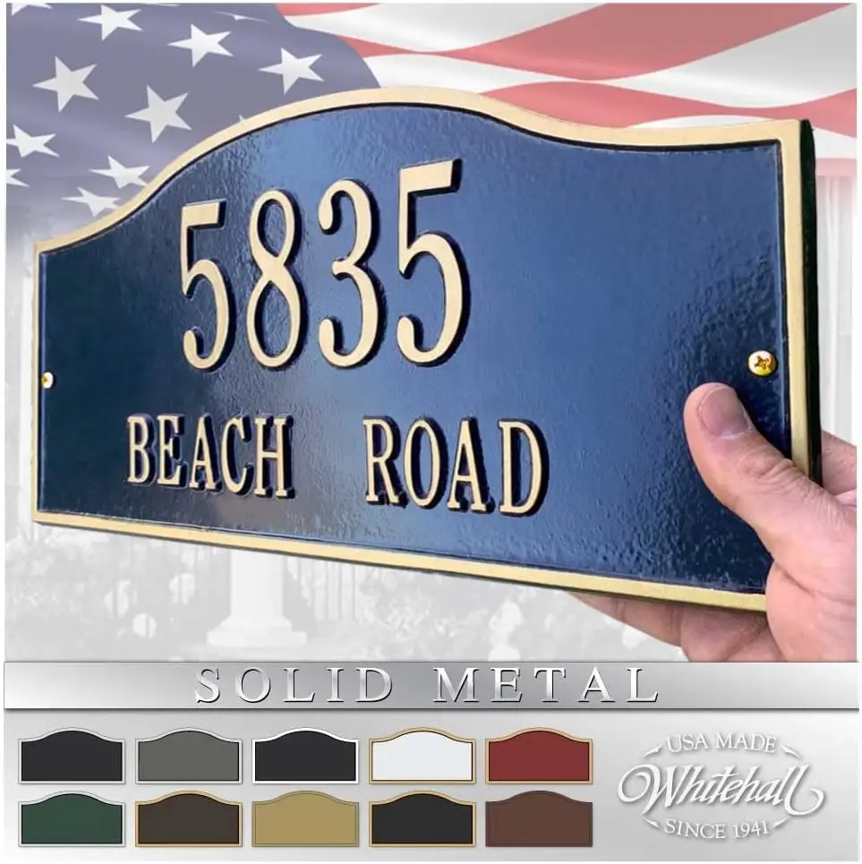 Custom Cast Metal House Number And Street Name Sign Made In Usa