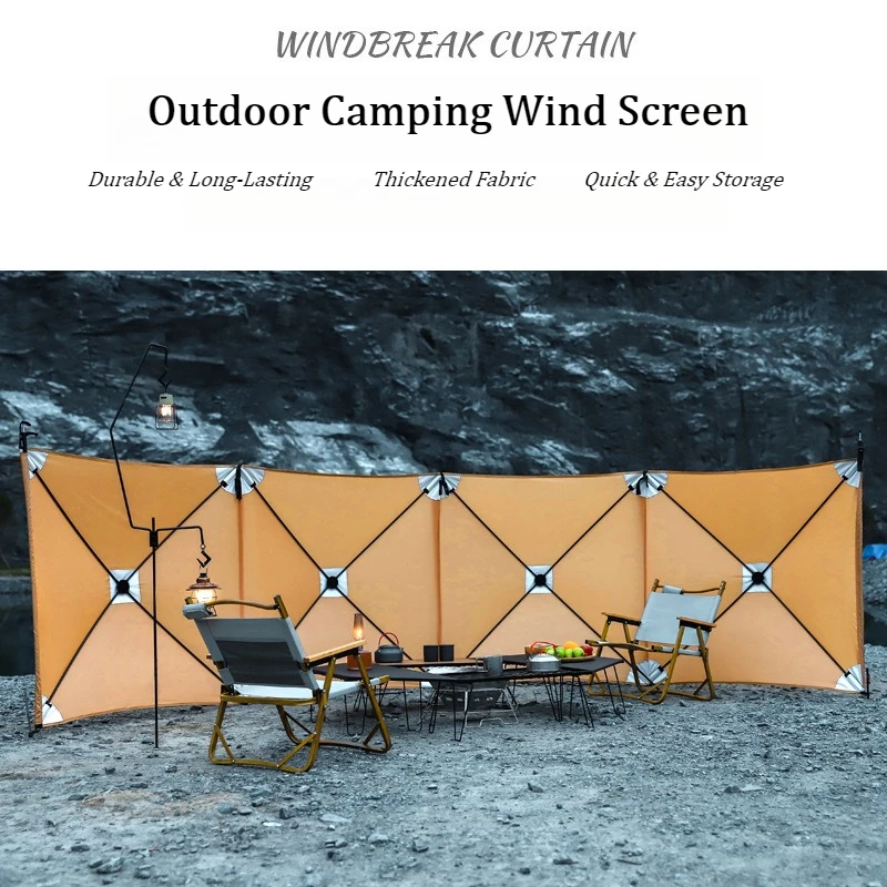 Outdoor Camping Wind Screen Foldable Portable Windshield for BBQ Picnic Camping