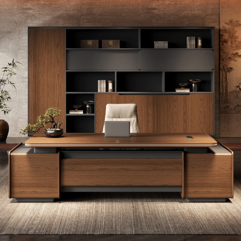 light luxury high-end president office table solid woodadvanced Desk multi-functional practical escritorio Office furniture