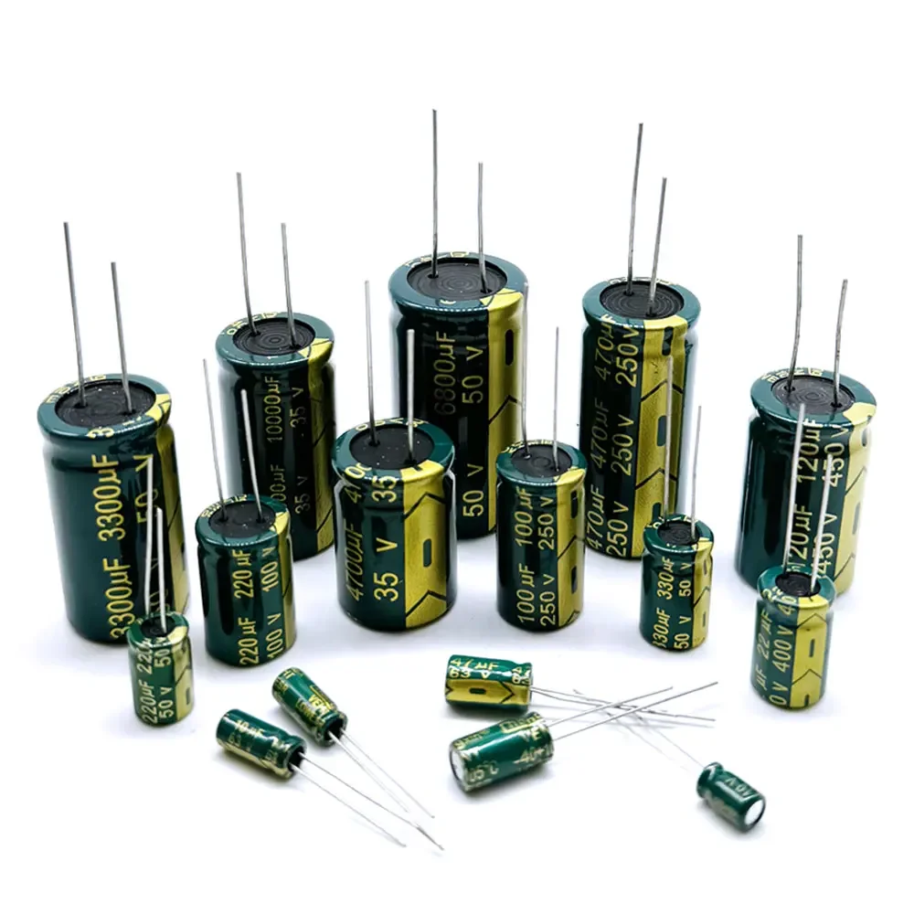 High Frequency Electrolytic Capacitor 6.3V 10V 16V 25V 35V 50V 400V 450V 22UF 100UF 220UF 330UF 470UF 680UF 1000UF 1500UF 2200UF