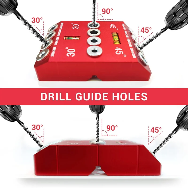 30 45 90 Degree Angle Drill Guide,Drilling Tools for Straight and Angled Holes, Perfect for Woodworking and Metalworking