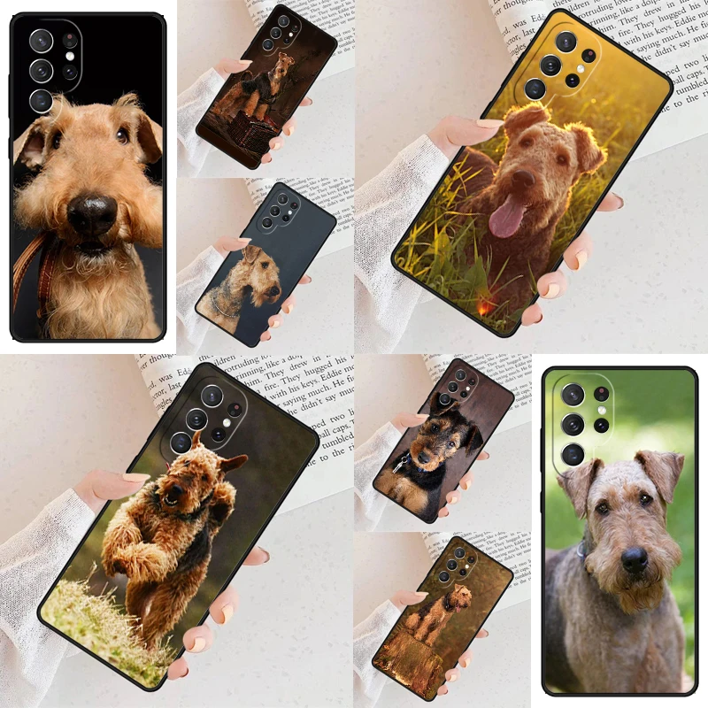 Airedale Terrier Dog Phone Case For Samsung Galaxy S24 S23 S22 S21 Ultra S10 Note 10 Pro S20 Plus FE S9 S8 Cover