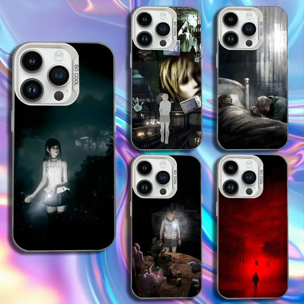 

S-Silent Horror Hill Game Phone Case For iPhone 17,16,15,14,13,12,11,Mini,Pro,SE,MAX White Matte Shockproof Cover