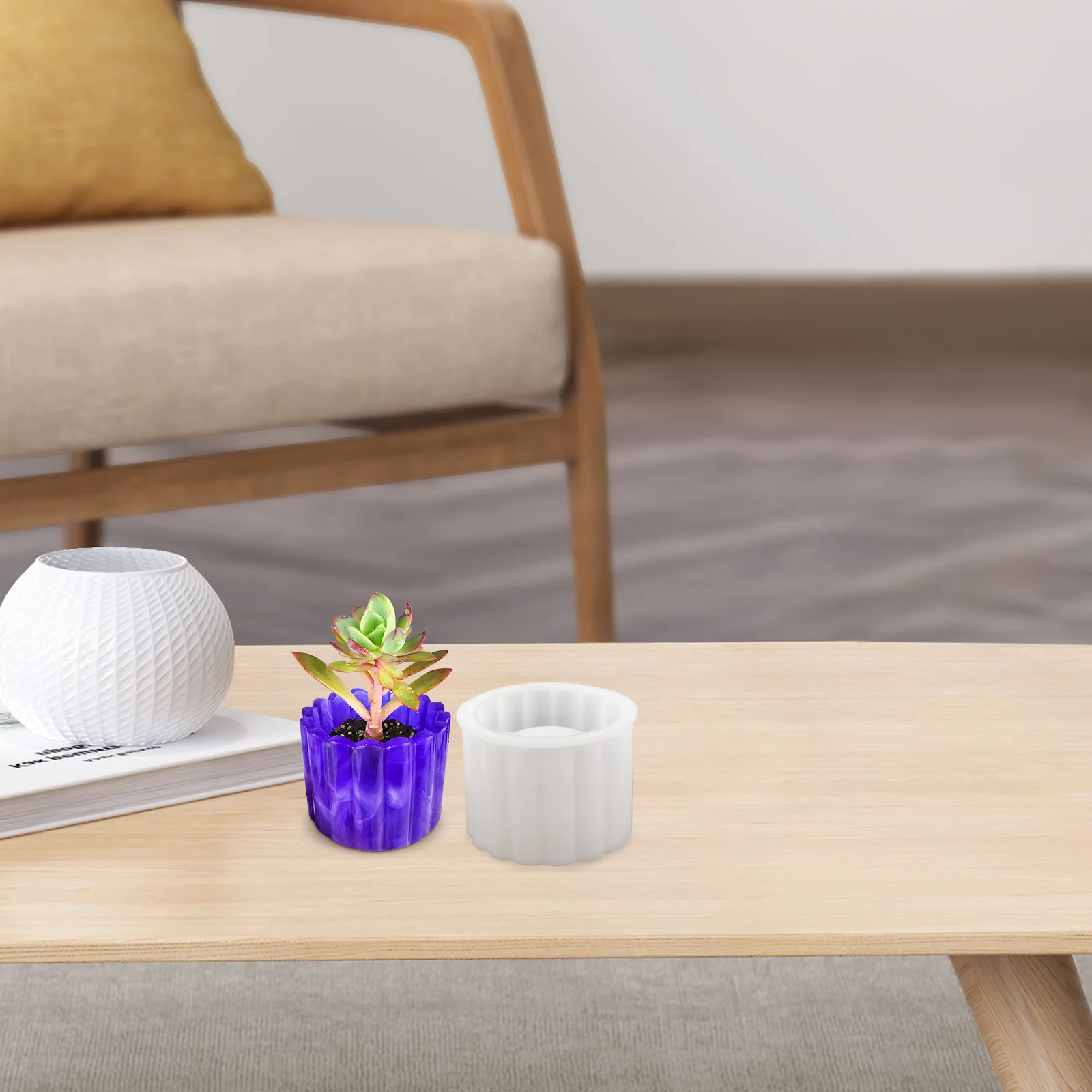 

Silicone Mold Cement Cement Mold Silicone Flower Pot Making White 7776 Reusable DIY Crafts Planter Casting H made Accessories