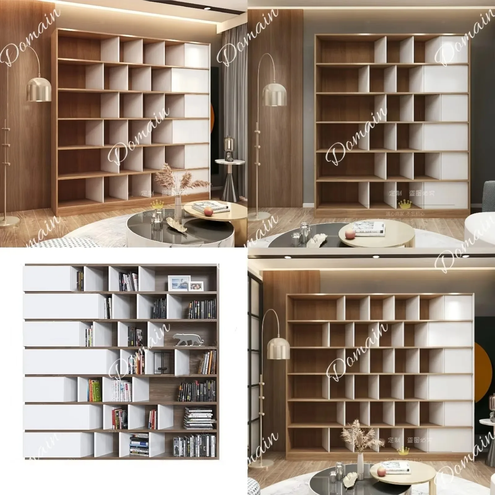BJ Solid Wood Bookcase Shelf Modern Simple Storage Cabinet Display Organizer For Home Office Study Furniture