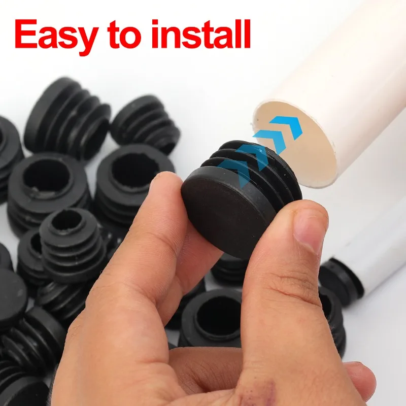 20-100PCS Chair Legs Protector Caps Round Plastic End Caps Pipe Inserts Plugs Furniture Table Foot Tubing End Covers Hardware