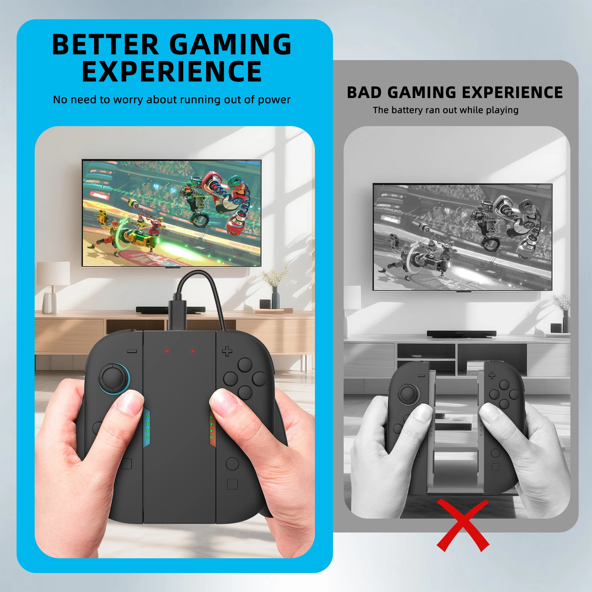 قبضة مغناطيسية لجهاز نينتندو سويتش 2 JoyCon فقط - قبضة مريحة لـ JoyCon 2، جاهزة للسفر، أسود #6