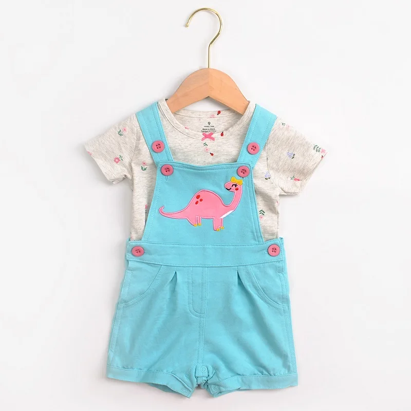 Baby Boy Clothes Sets Summer Cotton Short-Sleeve Tops+Pants 2 PCS Toddler Girl Clothes Outfits T-Shirt+Jumpsuit Suits