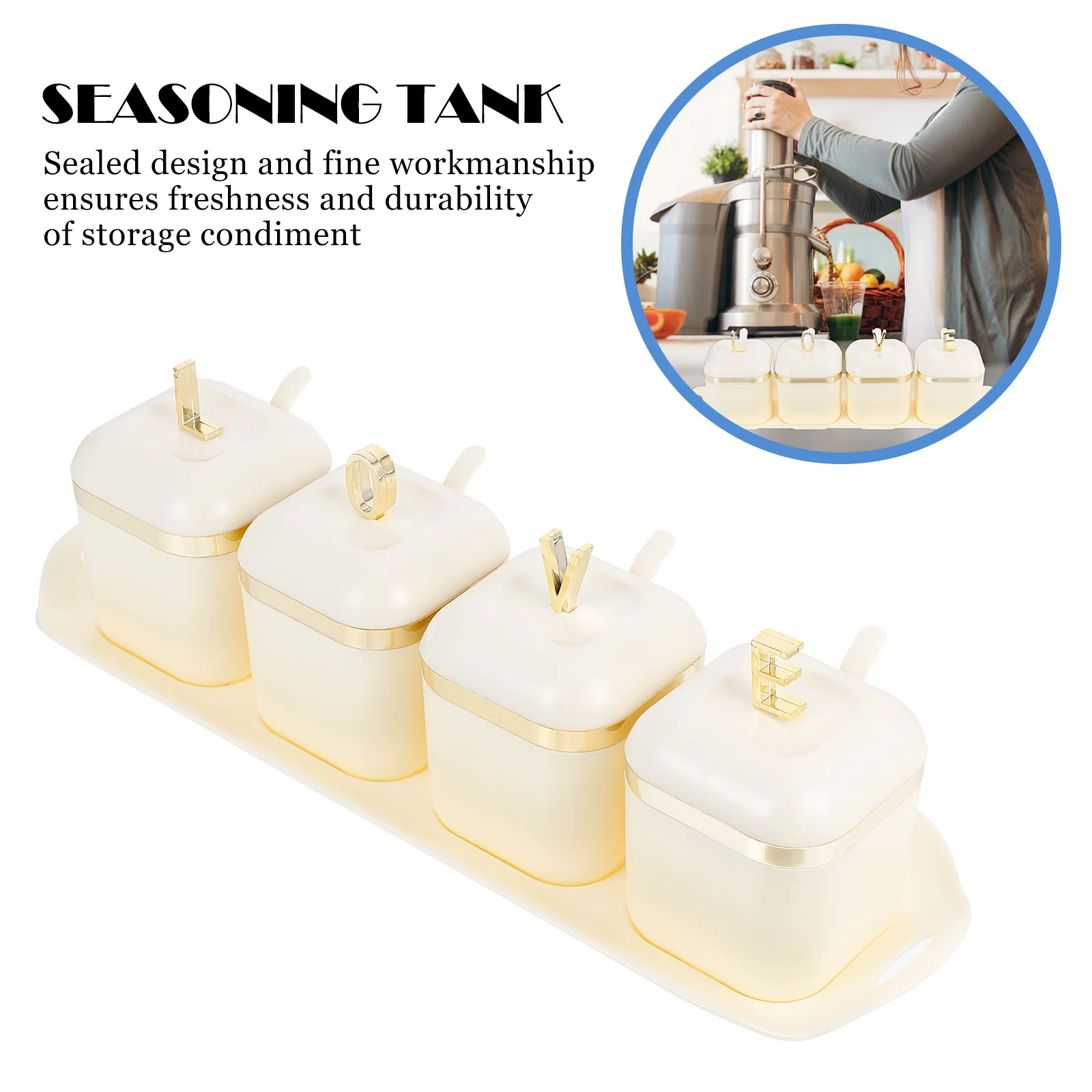 

1 set 1 Set 3-Piece Sealed Seasoning Jar Kit Kitchen Condiment Storage Containers Airtight Food Grade Salt Sugar Coffee Pepper