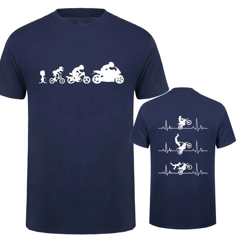 Summer Men\'s T-shirt Short Sleeve Men Tshirt Evolution Motorbiker Motorcycles Print Oversize T Shirt Male Tshirt Men Tee Clothes